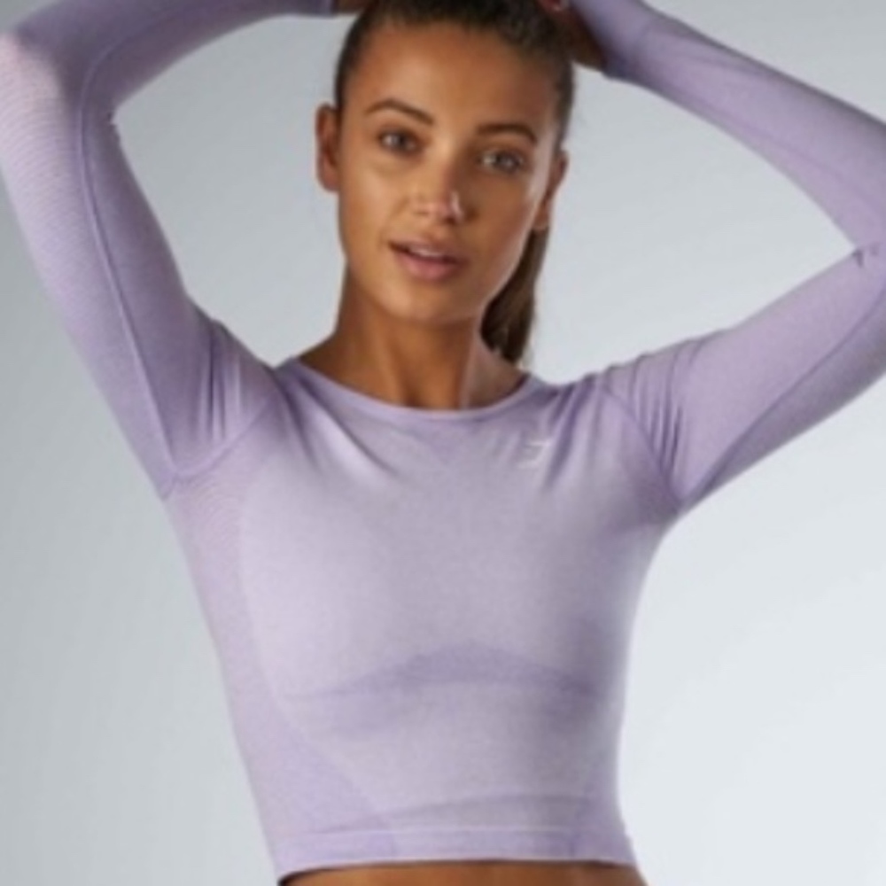 Gymshark Vital Seamless Cropped Long Sleeve Purple
